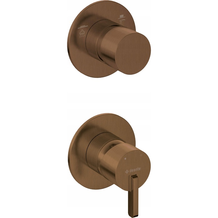 Deante Silia санитарен смесител, тънък монтаж, с миксер, полиран бронз