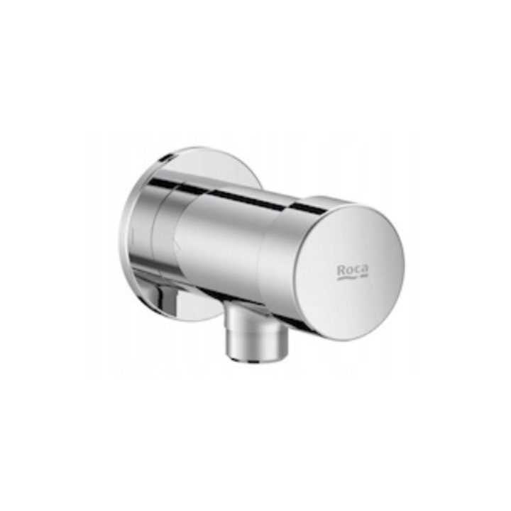 Baterie pisuara temporizata Roca Fluent, crom, montaj perete, 10 l/min, 1/2"