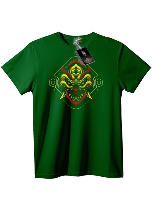 Tricou Oni Mask, Verde închis, XXS