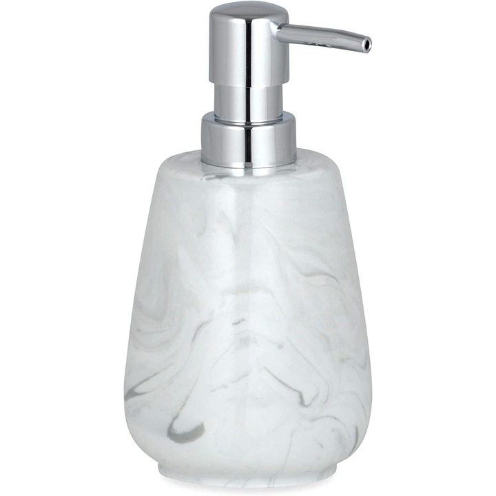 Dispenser de sapun, Kleine Wolke, Marble, 350 ml, alb-gri, 16,5x7,8cm