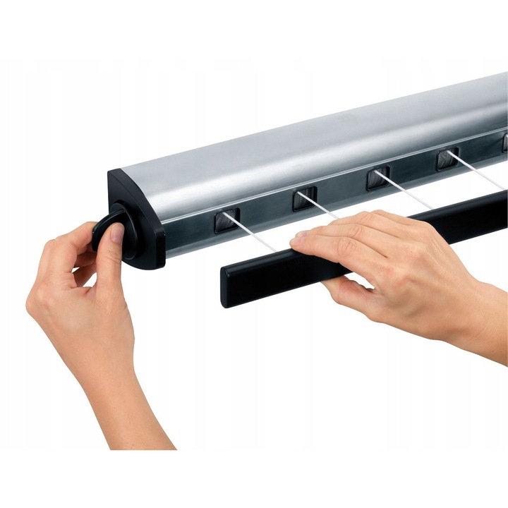 Uscator rufe Brabantia, model retractabil, 22m, inox mat, 48,3x7,6x8cm