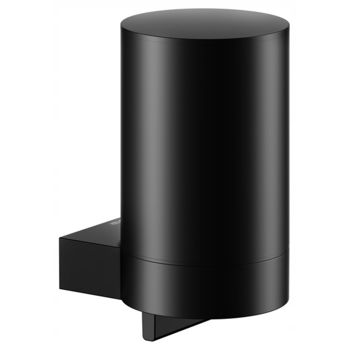 Dispenser de sapun, Keuco, 280 ml, negru mat, cu suport