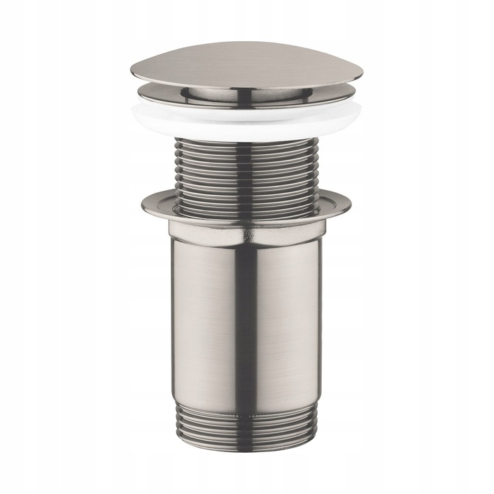 Сифон за мивка Oltens Rovde, кръгъл, без преливник, клик-клак механизъм, никел