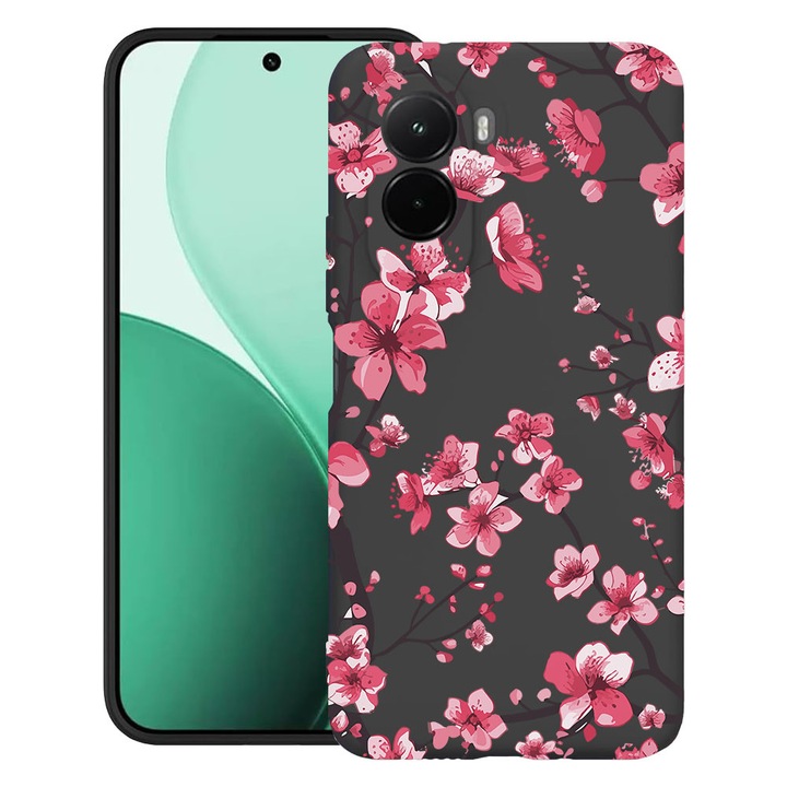 BestCase® Husa TPU Ultra Slim Compatibila cu Poco M7, Floral - Cherry Blossom, 3119618 B 2043