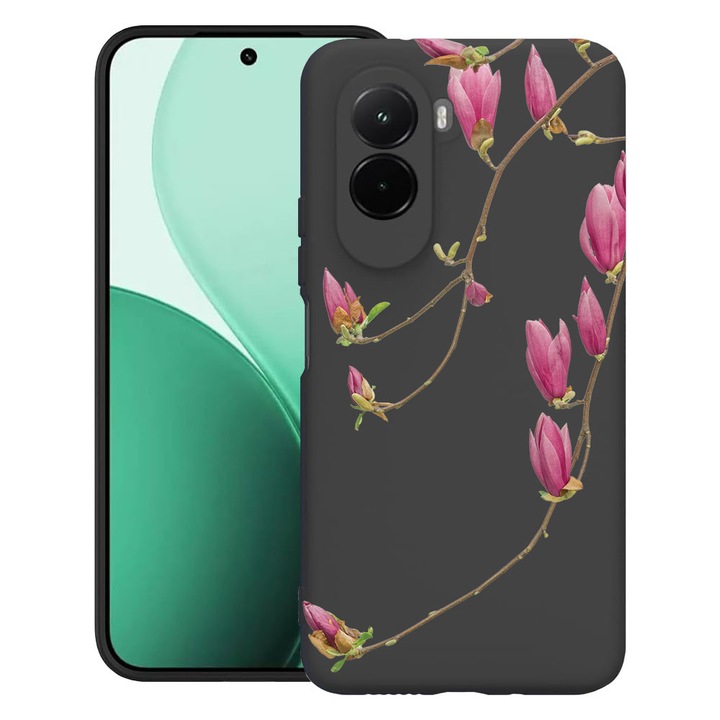 BestCase® Husa TPU Ultra Slim Compatibila cu Poco M7, Floral - Minimalist Orchid, 3119618 B 2063