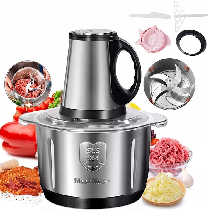 Blender Portabil Gonice, 150W, 6 lame, 22000RPM, capacitate 600ml, USB reincarcabil, Gri