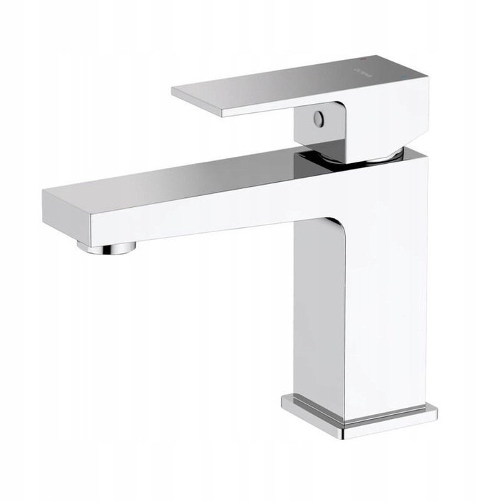 Смесител за мивка Oltens Gota, хром, комплект с клик-клак сифон, минималистичен дизайн, керамика