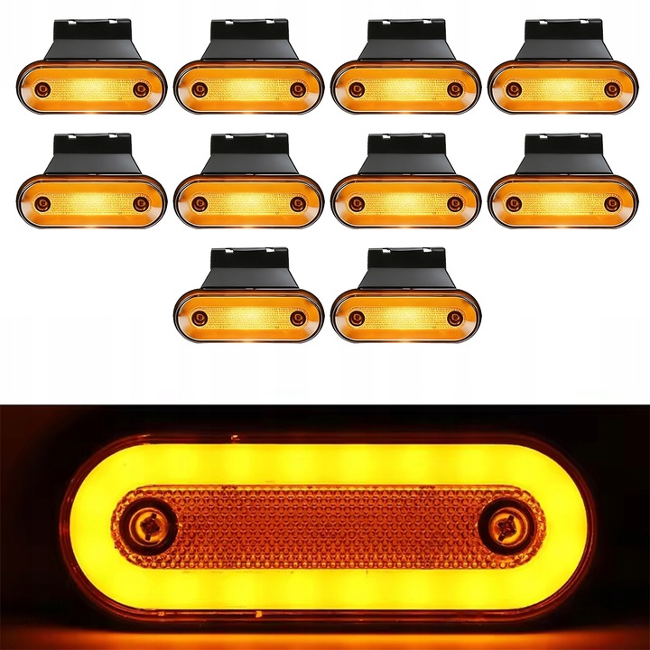 10 db helyzetjelző lámpa készlet, narancssárga, 12V/24V, Univerzális