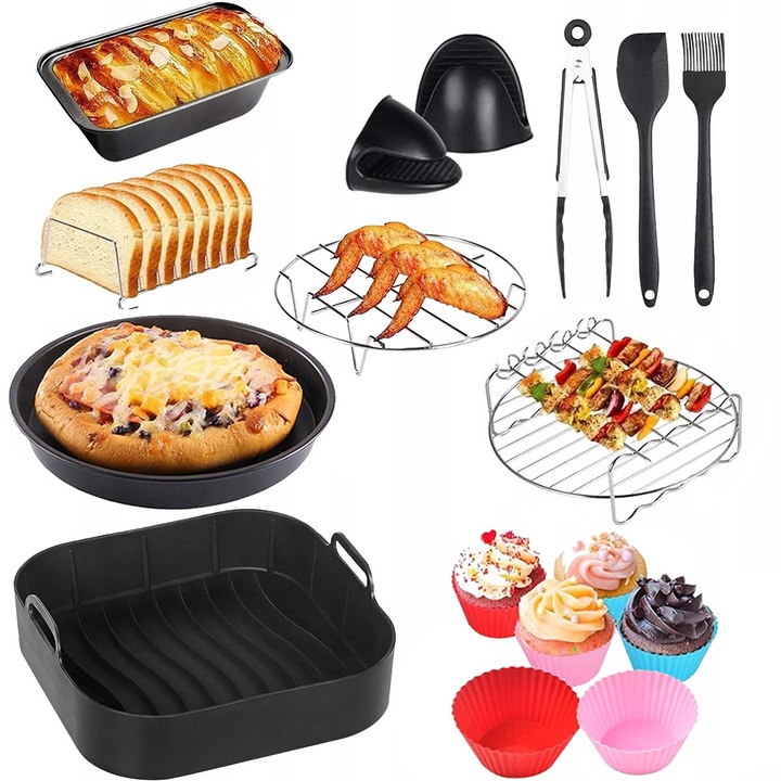 Set 16 accesorii pentru friteuza cu aer Philips Cecotec Ninja