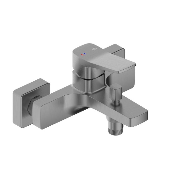 Baterie sanitara KFA Armatura Malaga, montare pe perete, grafit, 2-otvoruri, 153mm lungime duza