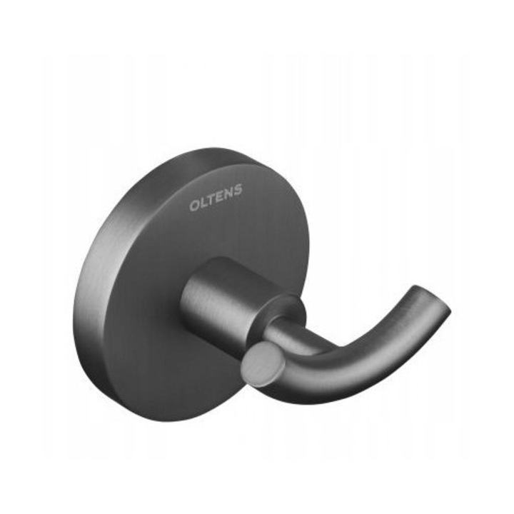 Haczyk na recznik podwojny Oltens Gulfoss, grafit, mosiadz, montaj prin insurubare