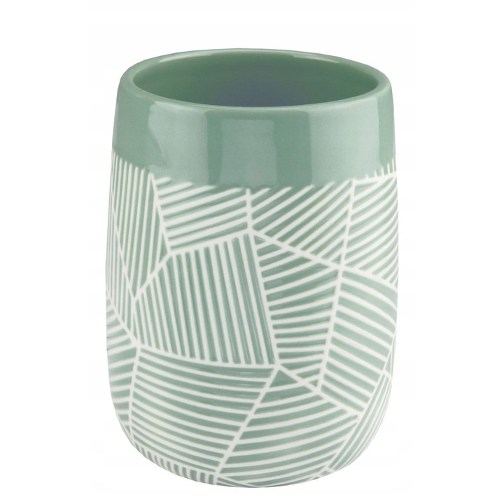 Cupa pentru periute de dinti, Kleine Wolke, Serena, verde, 7,8x10,8cm, 370ml