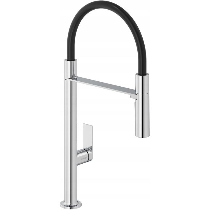 Кухненски смесител Kludi Qord, хром/черен, с една ръкохватка, монтаж на един отвор, 6,5 л/мин