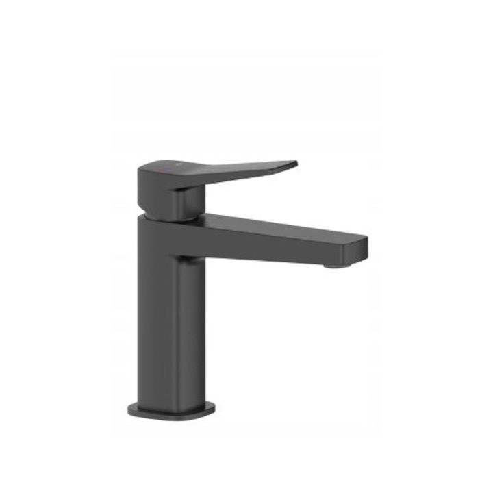 KFA Armatura Malaga mosdó csaptelep, fekete, 1-lyukas, "click-clack" leeresztővel, 115mm