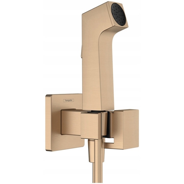 Baterie bidet cu set de dus montaj podtynk, Hansgrohe, 28mm, culoare bronz periat, lungime furtun 1250mm