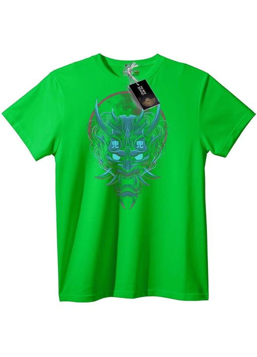 Tricou Oni Demon Mask, Verde deschis, 4XL