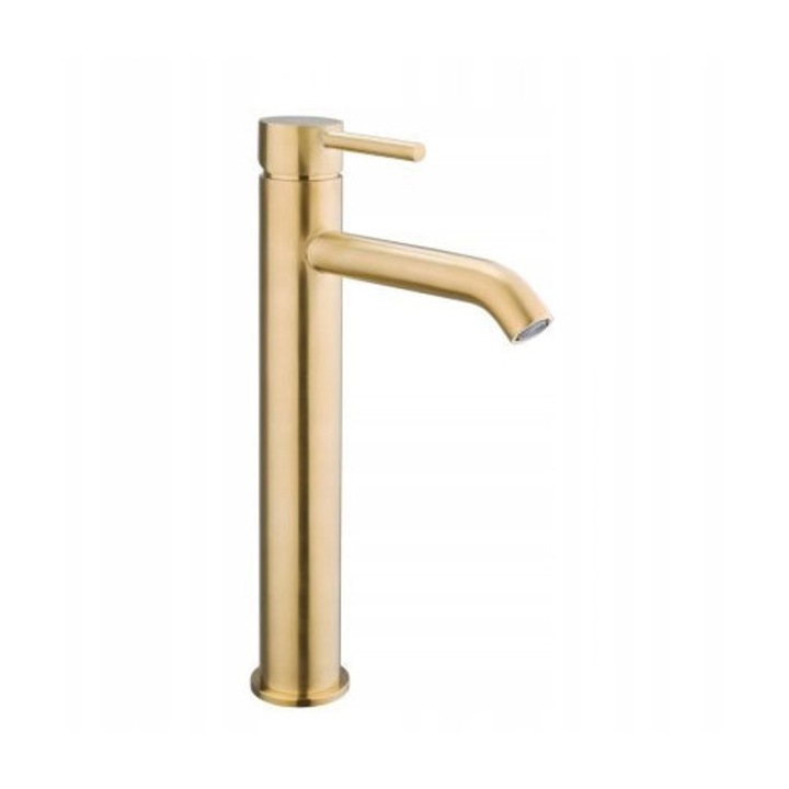 Oltens Molle magas mosdócsaptelep, egykaros, polírozott arany, 23x7x38cm