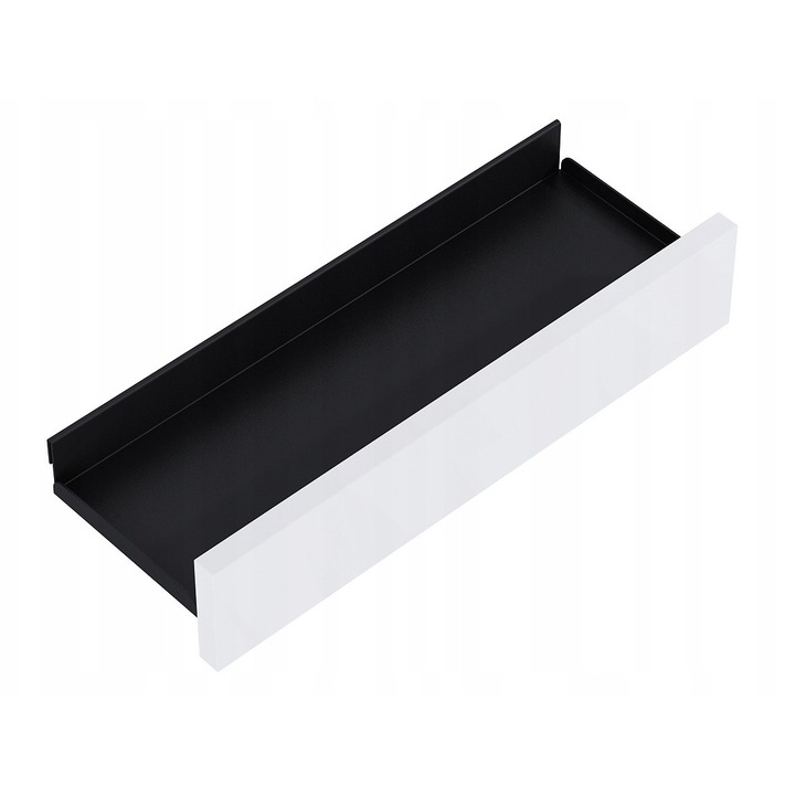 Raft metalic Elita For All, 40x40cm, alb mat-negru, montaj suspendat