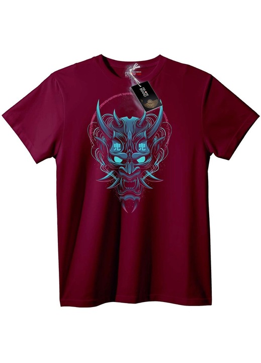 Tricou Oni Demon Mask, Bordeaux, S