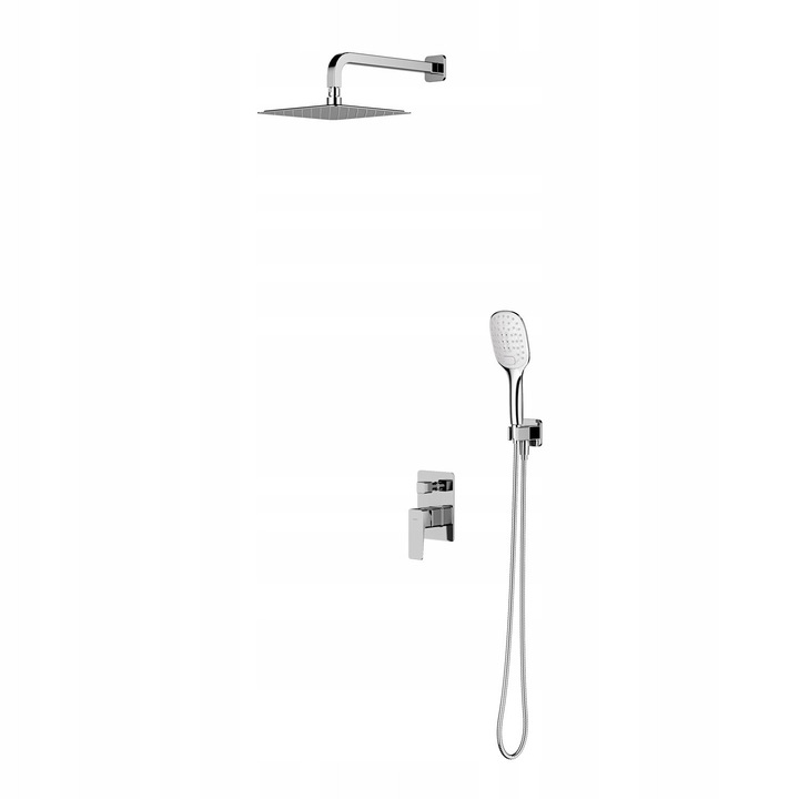 Set prysznicowy podtynkowy Omnires PARMA, crom, 3 functii, 25x25cm