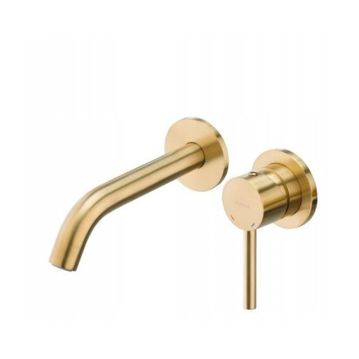 Baterie umywalka subtire Oltens Molle, unica, aur lustruit, 19x9x24cm, set complet