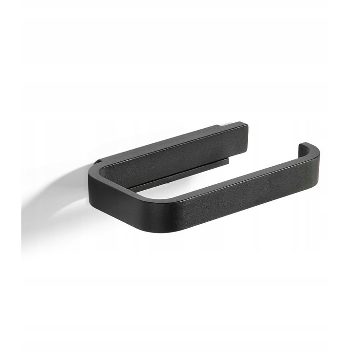 Suport pentru hartie igienica, Zone Denmark, Rim, negru, 14.6x8.4x2.2cm