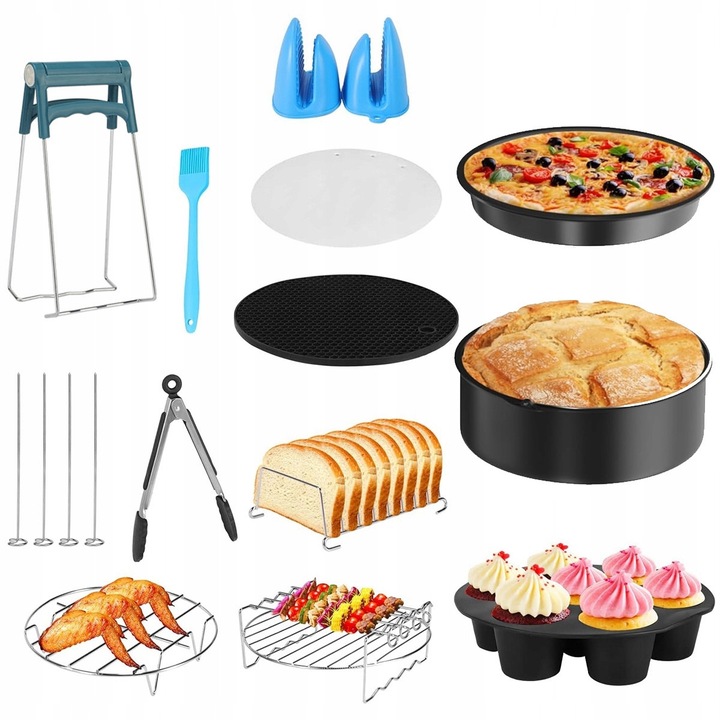 Set accesorii 13 elemente 8" pentru friteuza Air Fryer