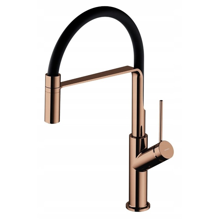 Санитарен смесител с изтеглящ се чучур, Omnires Vita, полирана мед, 42,3 см