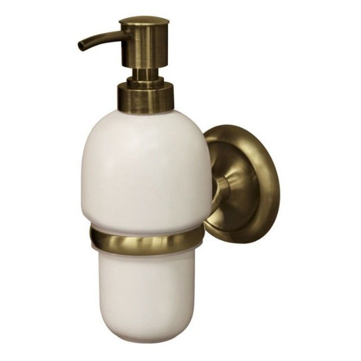 Dispenser de sapun Bisk, montare pe perete, antichizat, ceramica alba, 8x11,5x20cm