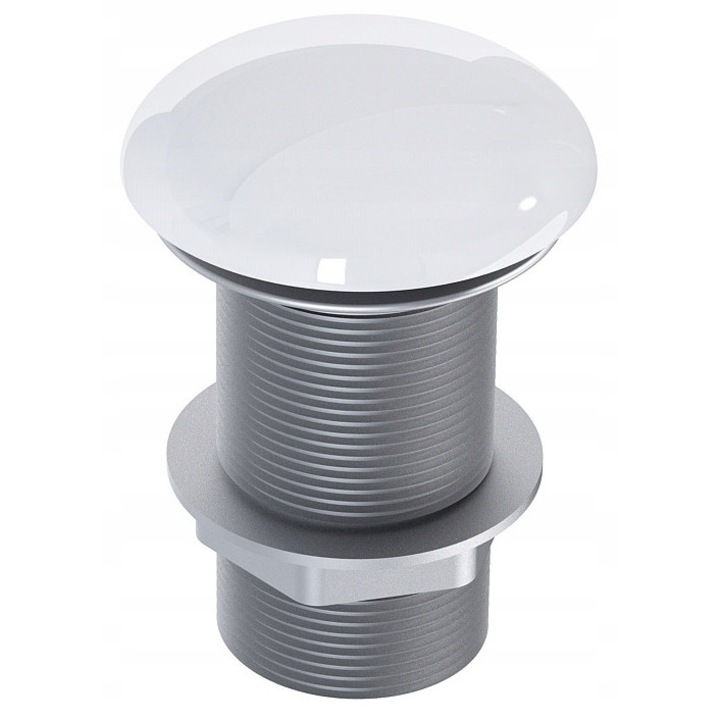 Korek umywalkowy Elita Klik-Klak, ceramica, alb lucios, 7x10x7cm