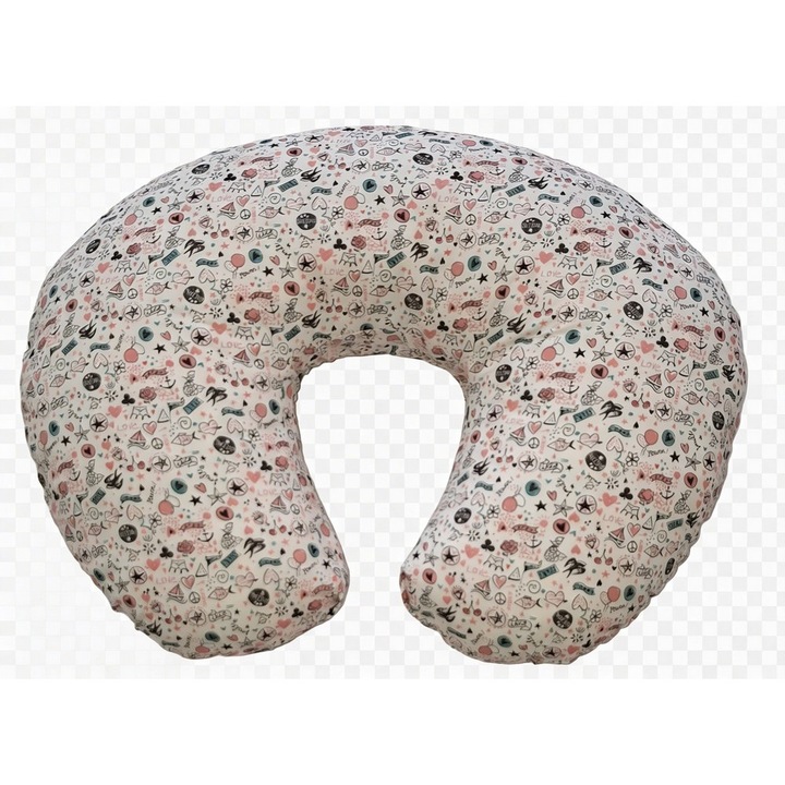 Perna alaptat 3 in 1, husa detasabila, bumbac Oeko-Tex, PPPA001 desene, Primii Pasi