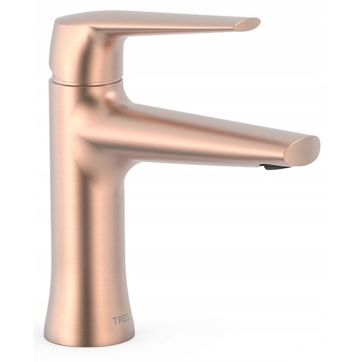 Санитарен смесител, Fuji, Tres, матово розово злато, стоящ монтаж, 5 л/мин