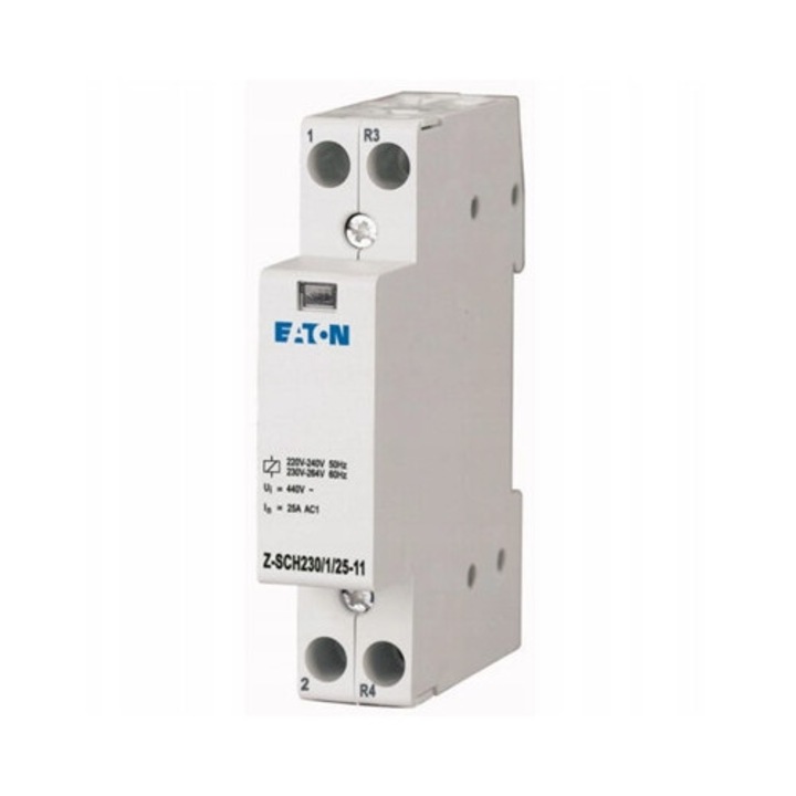 Contactor modular Eaton, 25A, 1NO 1NC IP20 230VAC, 1 modul, alb
