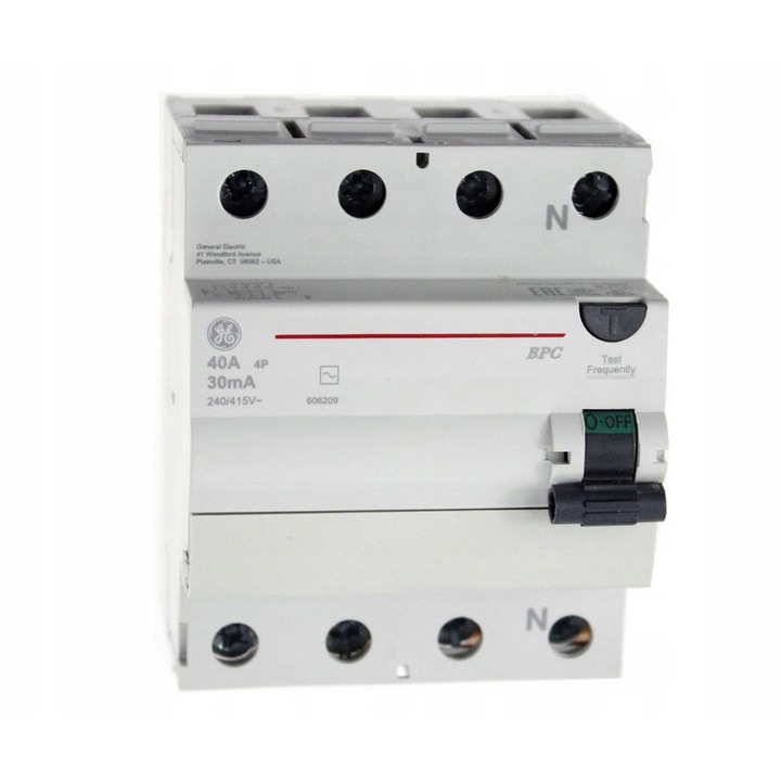 Differenciál áramvédő kapcsoló 4P 25A 0,03A ABB, IP20, 415V, 3 modul