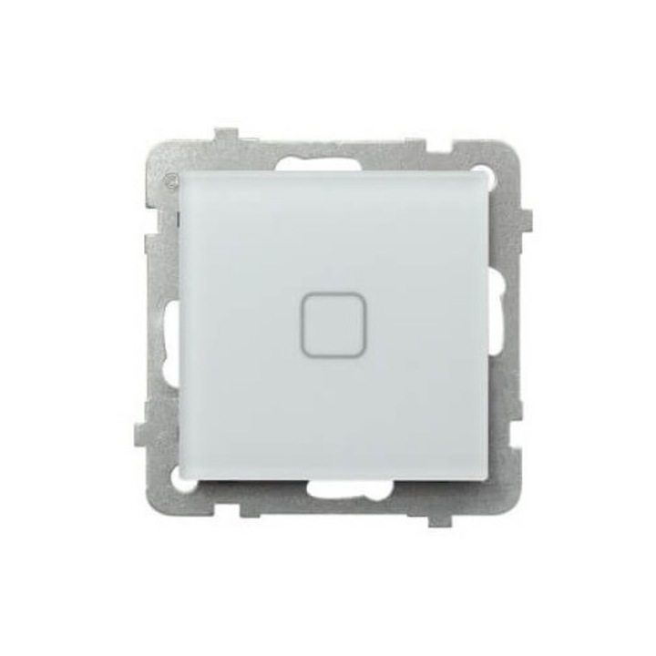 Lacznik schodowy/krzyzowy Ospel Sonata Touch, biale szklo szronione, montaj podtynkowy, IP-20