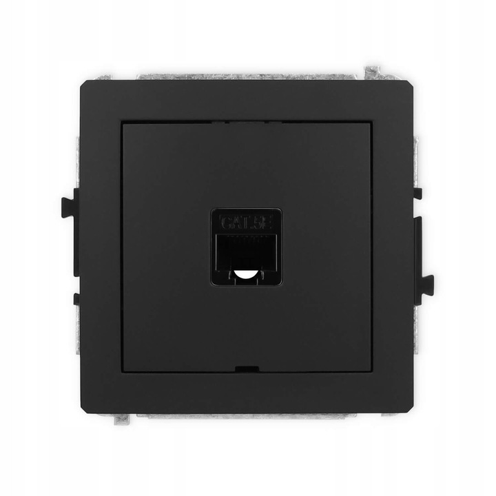 Gniazdo computerowe Karlik DECO 1xRJ45 cat. 5e, negru mat