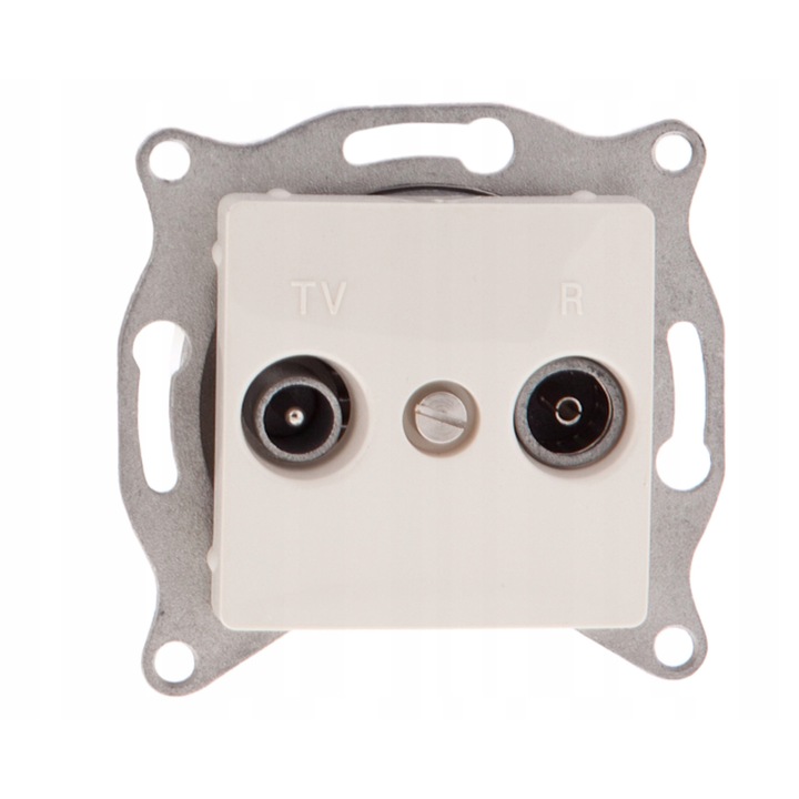 Gniazdo TV-RD Legrand Cariva crem, 5-68 MHz, 120-862 MHz, montaj universal