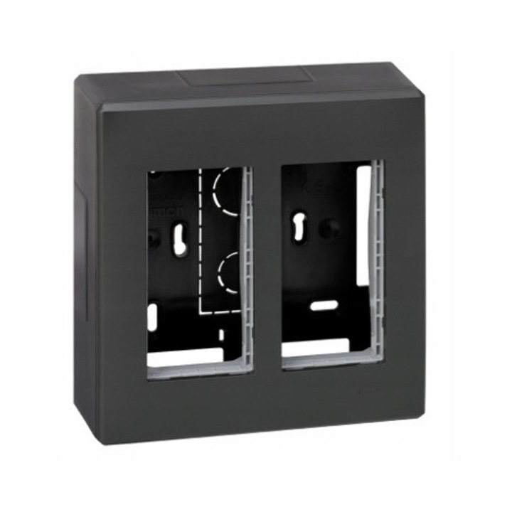 Carcasa montata la suprafata 2 module, Kontakt-Simon, 4xK45, antracit, 167x160x59mm