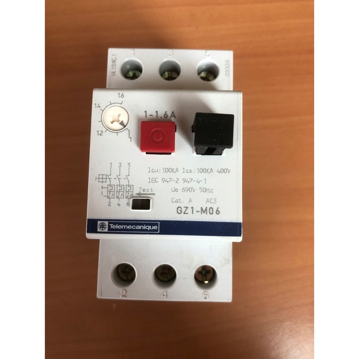 Dispozitiv de protectie electrica GZ1M06 1-1,6A 3P Schneider Electric, 0,37kW, gri, 89x44,5x78mm, set 1 buc.