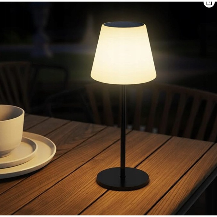 Hordozható asztali napelemes lámpa, fényszenzorral, RGB LED, meleg fehér, vízálló