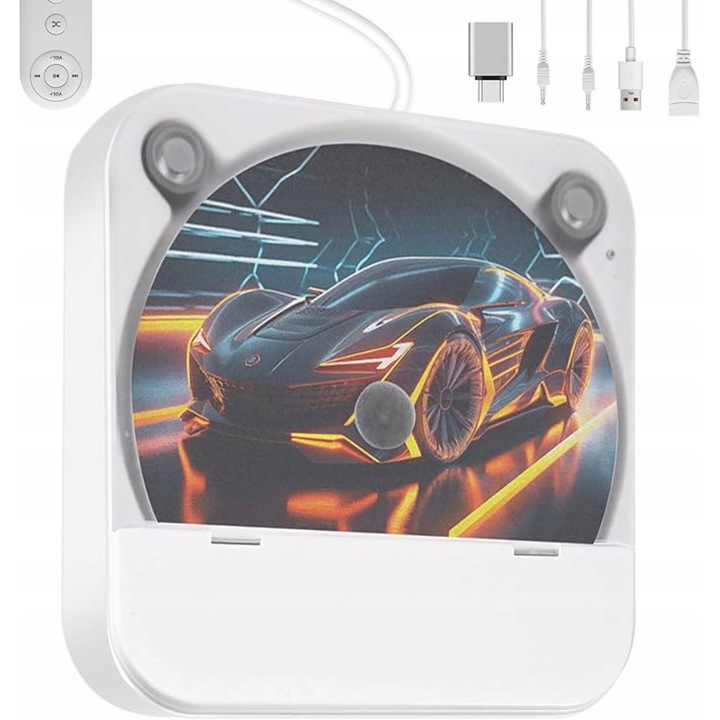 Odtwarzacz CD extern universal pentru masina, cu USB si AUX, compact, portabil