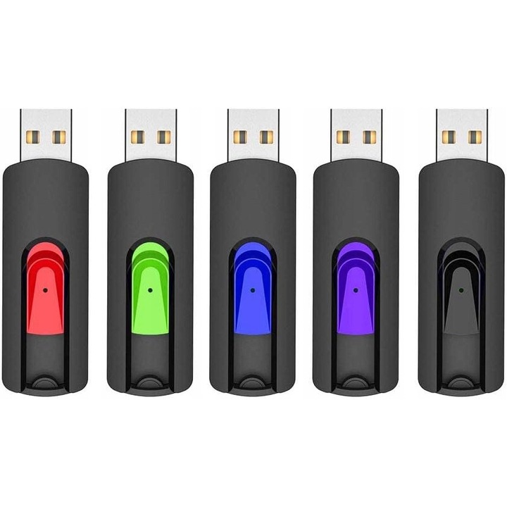 Комплект 5 флаш памети USB 64 GB, многоцветни, USB 2.0
