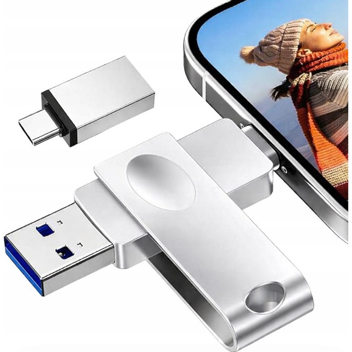 USB memória 128 GB, többszínű, iOS/Android telefonokhoz/PC-hez