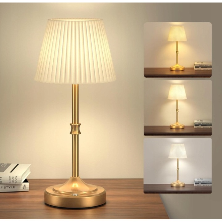 Veioza wireless, 5400 mAh, stil vintage, aurie