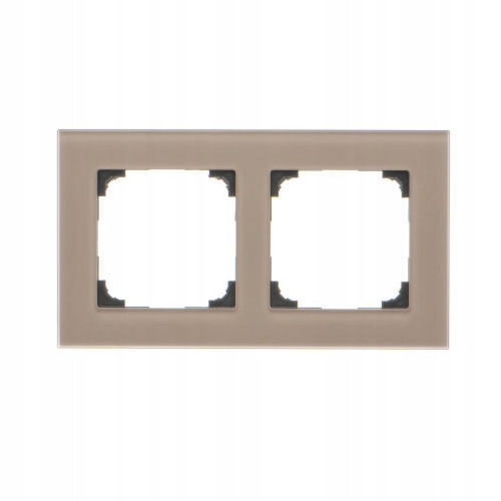 Rama dubla 2-krotna Simon 55, sticla mata bej, set