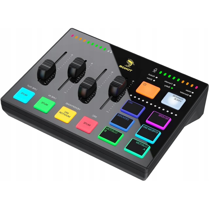 Аудио миксер Tonor Stream Deck TX310, гейминг ефект, черен