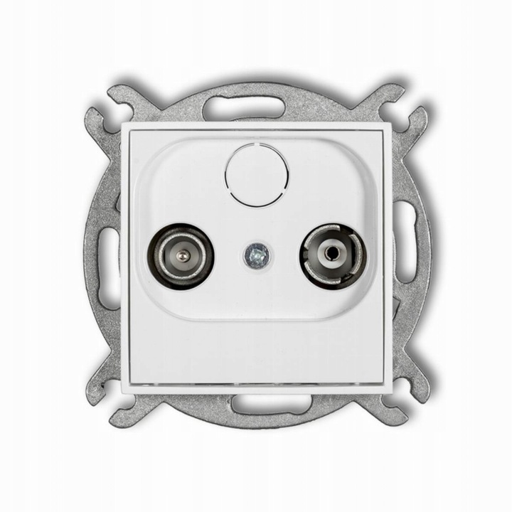 Priza antena RTV Karlik MINI alb mat 8x8cm