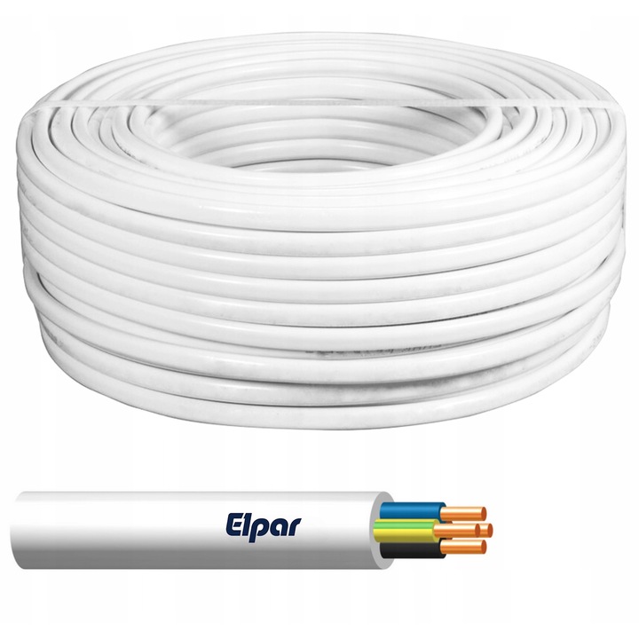 YDY 4x2,5mm elektromos kábel, ELPAR, 450/750V, fehér, 100m