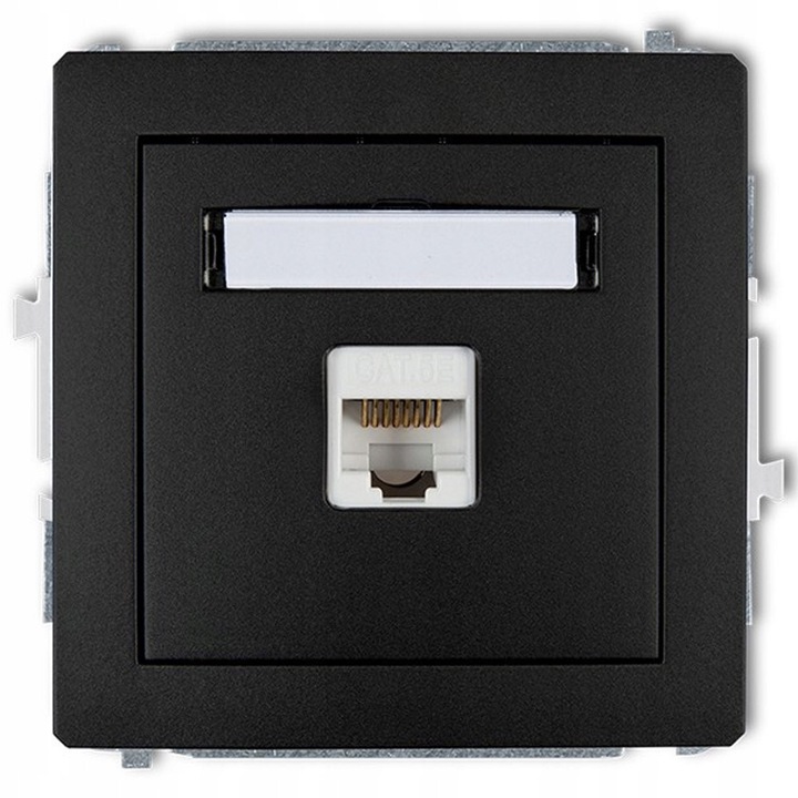 Prize DECO Karlik 1xRJ45, negru mat, montaj subtire, IP20