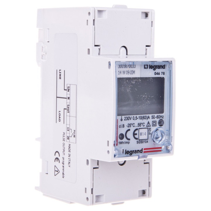 Tablouri electrice, Legrand, Licznik energiei electrice 1-faza 63A, 230V, 275g